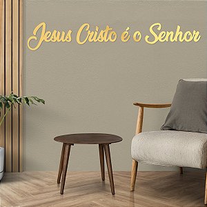 Espelho Jesus Cristo é o Senhor - Acrílico Espelhado Dourado