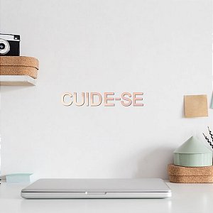 Espelho Decorativo "CUIDE-SE" F1 - Acrílico Espelhado Rosa