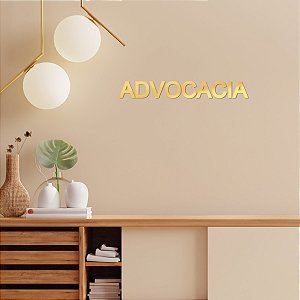 Espelho Decorativo "ADVOCACIA" G - Acrílico Espelh. Dourado