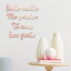 Espelho Hoponopono Sinto Muito Me Perdoe Te Amo Sou Grato RS Cor:Rosa