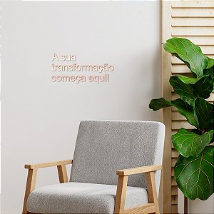 Espelho "A sua transformação começa aqui!"- Acrílico Rosa