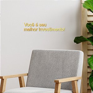 Espelho "Você é o seu melhor investimento!" - Acrílico Dourado