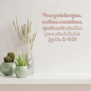 Espelho Para que todos vejam, e saibam,...Is 41:20 - Rosa