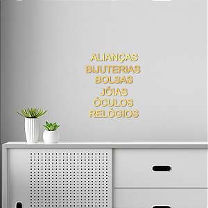 Espelho Relojoaria identificador de seções 6 pçs - Dourado