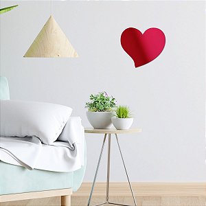 Espelho Coração Vermelho - Acrílico Espelhado