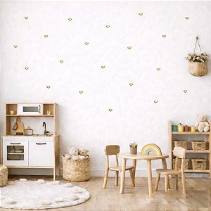 Espelho Decorativo de mini corações kt c/ 20pçs - Dourado