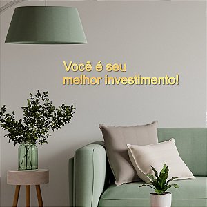 Espelho "Você é o seu melhor investimento!" G - Acr. Dourado