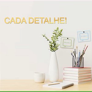 Espelho Decorativo "Cada detalhe!" - Acrílico Dourado