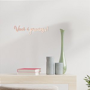 Espelho "Você é preciosa!" F4 - Acrílico Espelhado Rosa