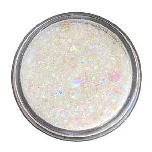 Glitter Flocado Branco Holográfico 3g