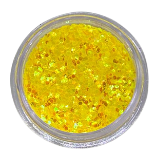 Glitter Flocado Confete Amarelo Brilhante 3g