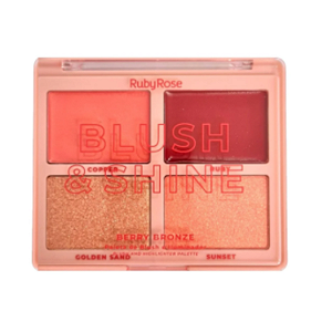 Paleta de Blush e Iluminador Blush & Shine Berry Ruby Rose