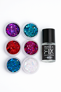 Kit Shine 6 Glitter + Cola Glitter Make A