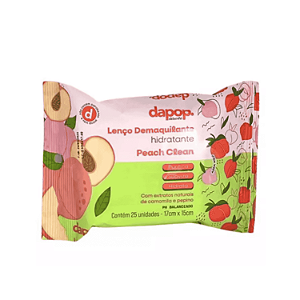 Lenço Demaquilante Hidratante Peach Clean Dapop