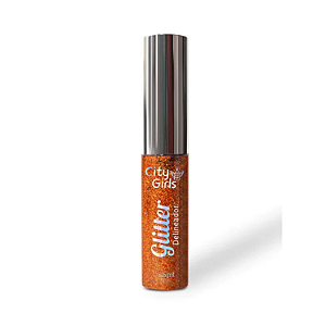Delineador Líquido City Girls Glitter Colorido Laranja