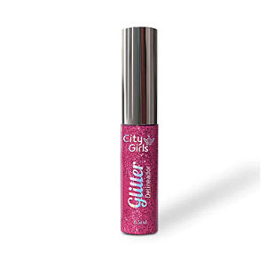 Delineador Líquido City Girls Glitter Colorido Rosa