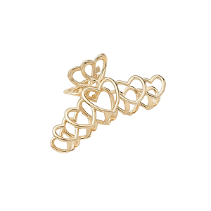 Presilha de Metal Dourada Corações