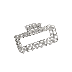 Presilha de Metal Prata Retangular