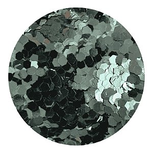 Glitter Hexagonal Azul Metalizado com Reflexo Prateado
