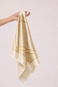 Lenço Feminino Estampado Premium Listra Douradas