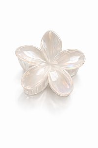 Presilha Piranha Holografica Flor G Branca