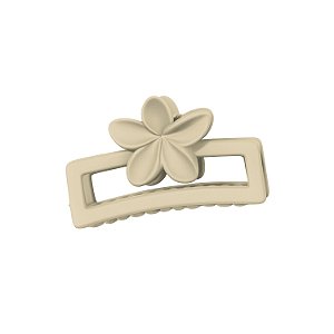 Presilha Piranha Retangular Flor Nude
