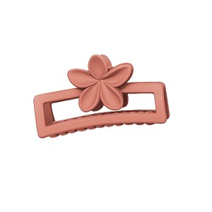 Presilha Piranha Retangular Flor Coral