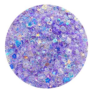 Glitter Lantejoula Fundo do Mar Lilás