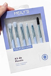 Kit Pinceis Coleção Luxo Azul Ref 01 Meilys