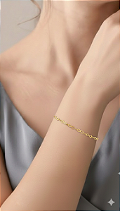 Pulseira Feminina Infinito Aço Inoxidavel Dourada