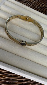 Bracelete Feminino Dourado Vazado Trevo Aço Inoxidável Sorte e Sofisticação