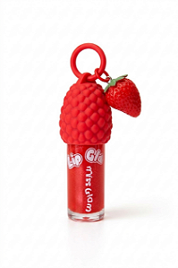 Gloss Labial com Chaveiro Morango Miss Glam Edição Especial Cor Vermelho