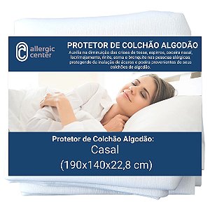 Capa de Colchão Antiácaro Hipoalergênica Superfície 100% Algodão Allergic Center