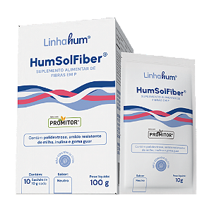 HumSolFiber Linhahum Suplemento de Fibras Prebióticas 10 Sachês