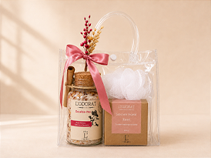 Kit Spa Rosa Rubra L’Odorat – Escalda-Pés, Sabonete Artesanal e Esponja