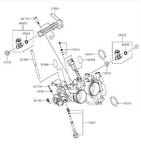 CORPO DE INJEÇÃO (BORBOLETA) KAWASAKI NINJA 300 / 2013 A 2015 - 16163-0746