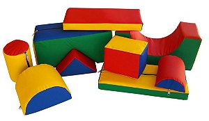 Brinquedo Educativo Blocos Pequenos Espumados Com 09 Peças 45 X 20cm