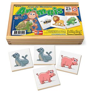 3 Jogo da Memória ANIMAIS Jogo Pedagógico IOB Brinquedos 24 peças a partir  de 3 anos Brinquedo para o dia das Crianças Presente de Aniversário  Brinquedo Educativo Pedagogico FIguras Raciocinio Alfabetização