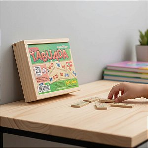 Brinquedo Educativo Tabuada Em Mdf 54 Peças Cx De Madeira