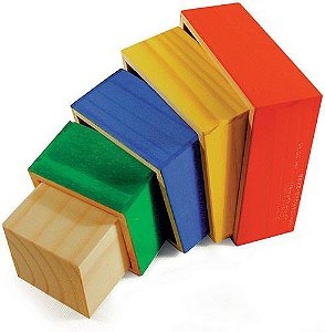 Blocos de encaixe -Tetris - 25 peças coloridas de madeira