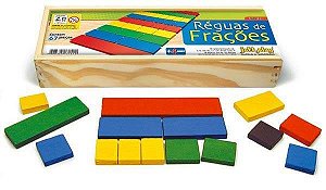 Brinquedo Educativo Réguas De Frações 67 Peças Madeira