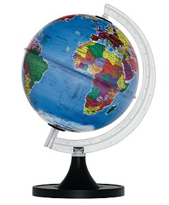 GLOBO TERRESTRE ADAPTADO TÁTIL BRAILE 30 CM BASE PRETA