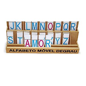 Jogo Educativo Alfabeto Móvel Degrau Com 130 Letras Mdf