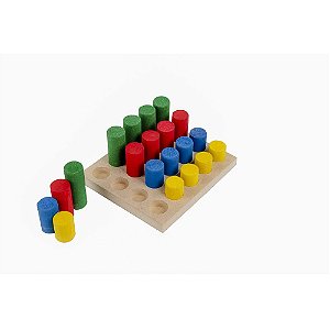 Brinquedo Educativo de Montar Cubos de Encaixe de Madeira - Bambinno  Brinquedos