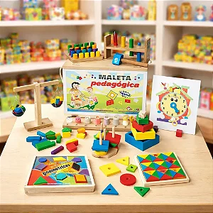 Brinquedo Educativo Maleta Baú Pedagogica Conjunto Educativo Com 10 Jogos