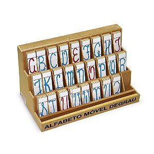 Jogo Educativo Alfabeto Móvel Degrau 130 Leras Cursivas Mdf