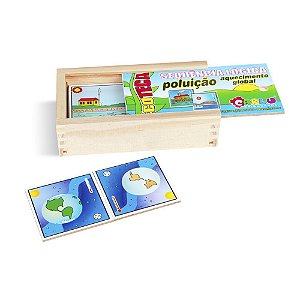 Brinquedo Educativo Sequençia Lógica Poluicao / Aq. Global Em Mdf Com 16 Peças