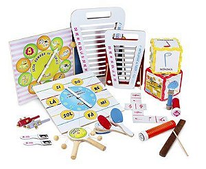 Brinquedo Educativo Musicoteca Composta por 15 tipos de instrumentos