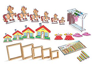 Brinquedo Educativo Kit Seriacao E Classificacao Em Mdf 5 Jogos