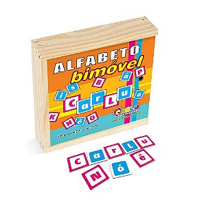 Jogo Educativo Alfabeto Bimóvel Em Mdf 128 Peças S Madeira